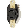 Hubbell Wiring Device-Kellems Locking Devices, Twist-Lock®, Industrial, Flush Receptacle, 30A 600V AC, 2-Pole 3-Wire Grounding, L9-30R, Screw Terminal, Black HBL2650